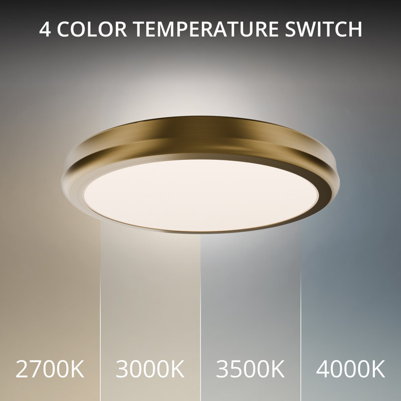Parthenon 10" Dimmable LED Flush Mount With Built In Color Temperature Adjustability Switch From 2700K/3000K/3500K/4000K, 10"