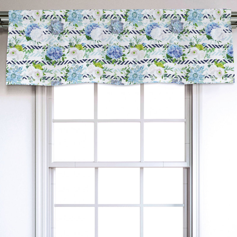 Sateen Floral Ruffled Window Valance