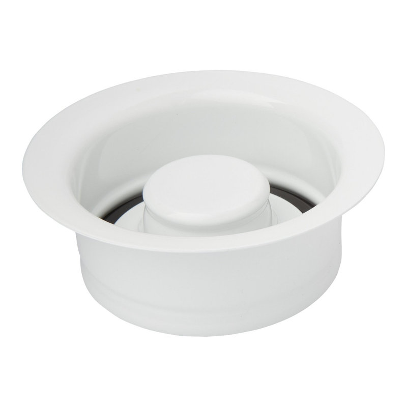 Brass Disposer Flange & Stopper, White
