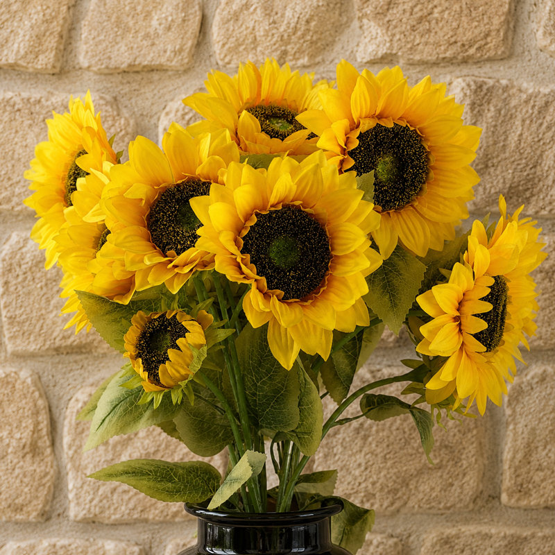 Plastic, Silk Artificial Arrangement, Yellow
