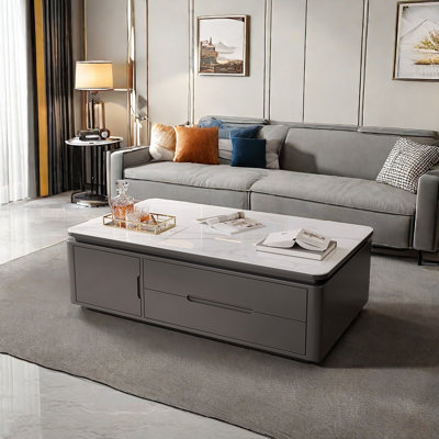 Coffee table with large capacity rounded corners
