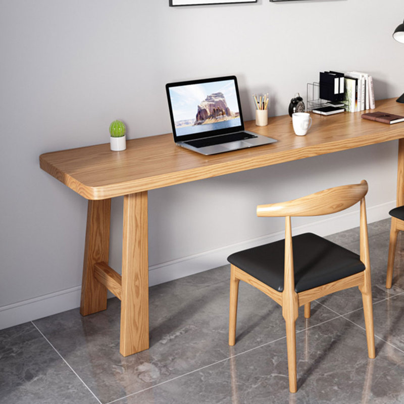 Bureau rectangulaire en bois massif Burlywood, H 29,53 po x l 70,87 po x P 19,69 po