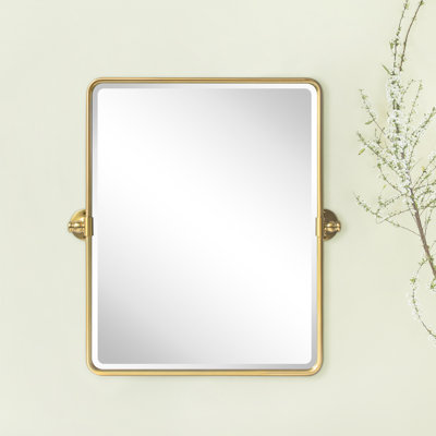Woodvale Metal Framed Beveled Pivoting Wall Mirror