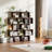 62" H Geometric Bookcase S-shaped 5-tier Room Divider-663637666