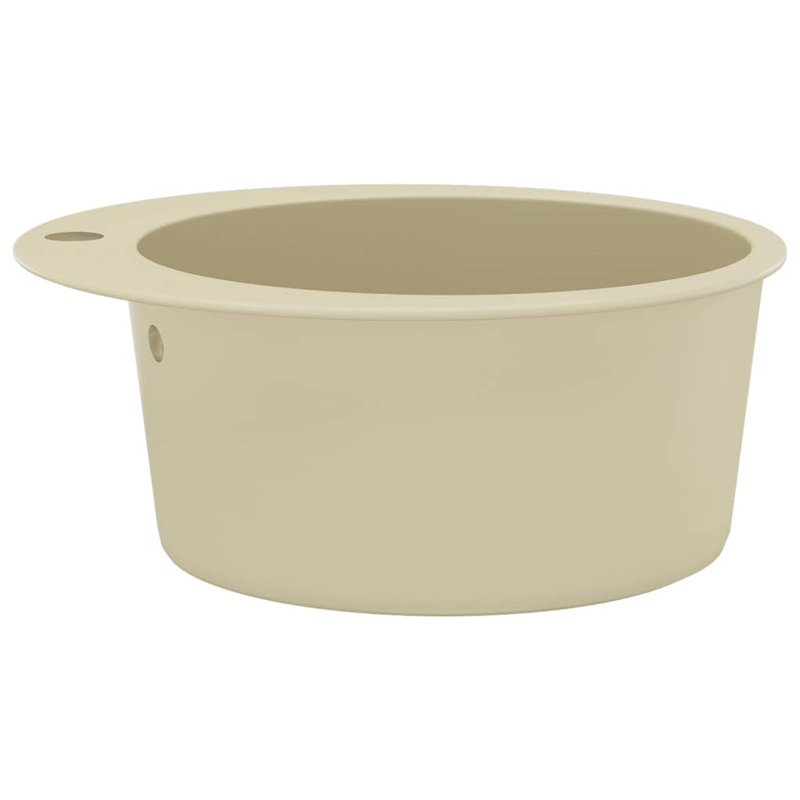 Zadie Granite Kitchen Sink Single Basin Round, Beige