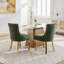 Chaises de salle à manger en chenille, style moderne avec pattes incurvées plaquées or et garniture de rivets, confort rembourré pour la salle à manger / salon, sièges d'appoint avec tissu texturé et structure une pièce, vert, ensemble de 2-340827543