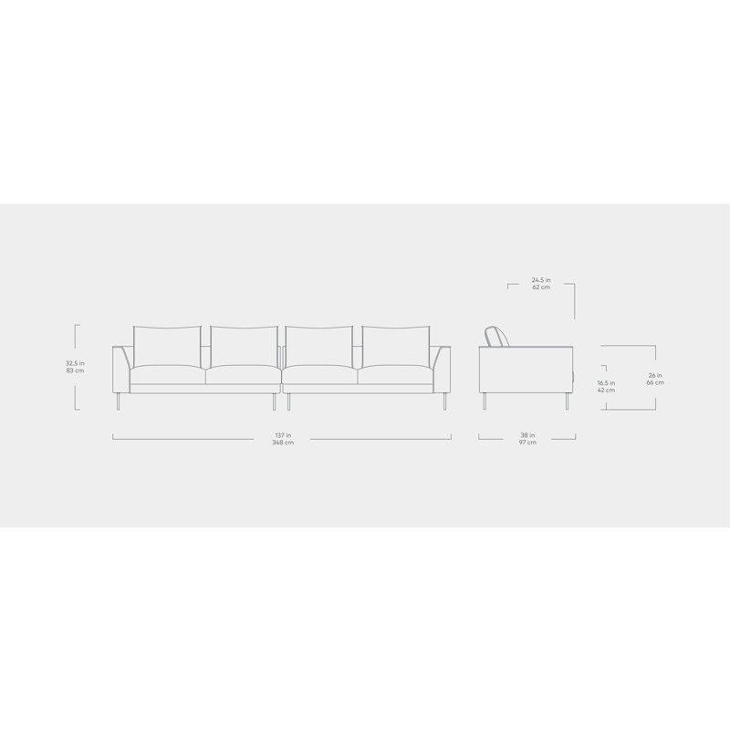 Renfrew XL Sofa, Mersey Caribou