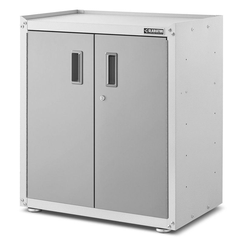 Ready-To-Assemble Full-Door Modular Gearbox, Silver/White