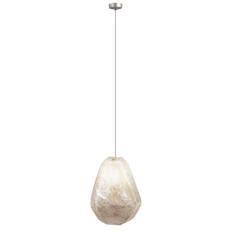 Mini Quartz-Glass LED Pendant Light with Gold Leaf Canopy