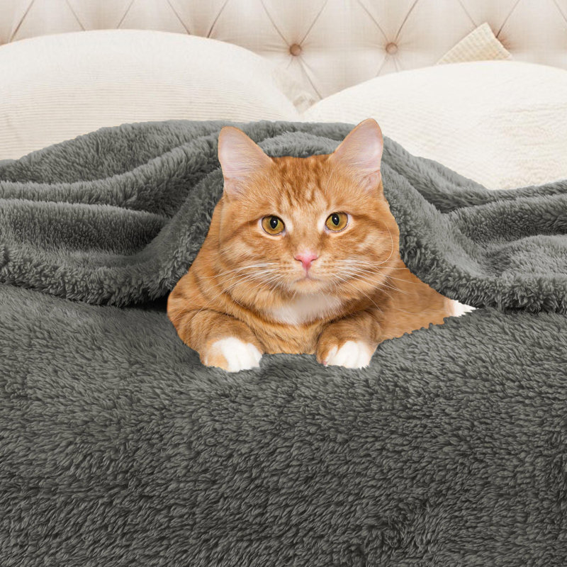 Charcoal Reversible Fleece Throw Blanket