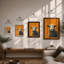 Warm Gaze Sheep Modern - Framed Print-11541928-11541924