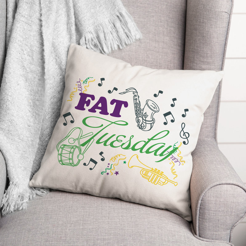 Spun Polyester Reversible Throw Pillow