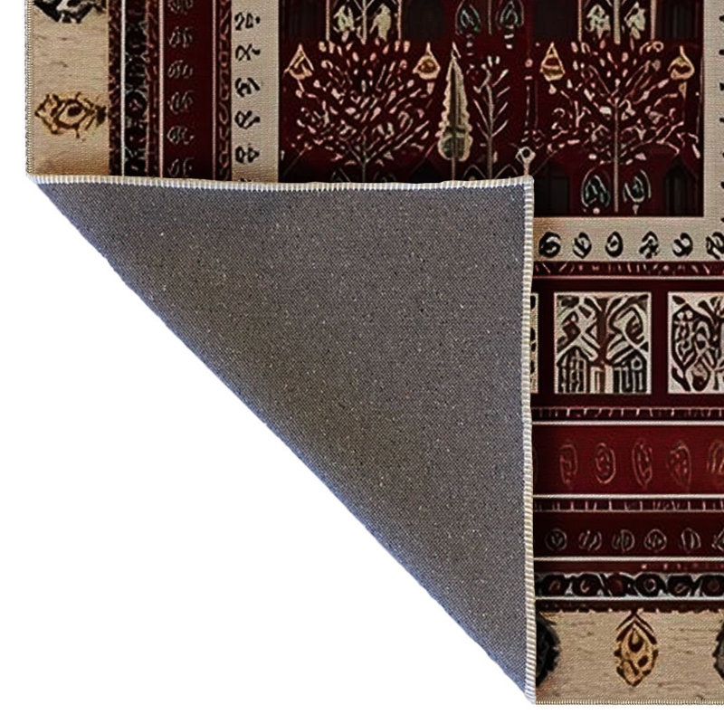 Tapis décoratif multicolore à motif beige, Rectangle 4 pi 7,12 po x 6 pi 6,74 po