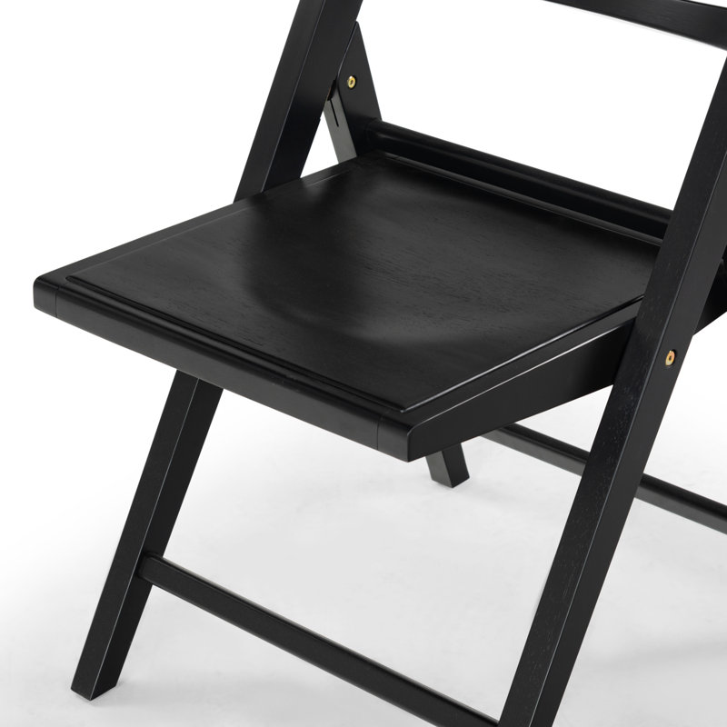 JACIE WOOD SEAT FOLDING CHAIR, Black