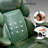 Executive Office Chair - Adjustable Inflatable Lumbar Support, Flip Up Arms, Heavy Duty Metal Base, Breathable PU Leather Ergonomic High Back Computer Chair Desk Chair, Thick Padded | Green-1635253314