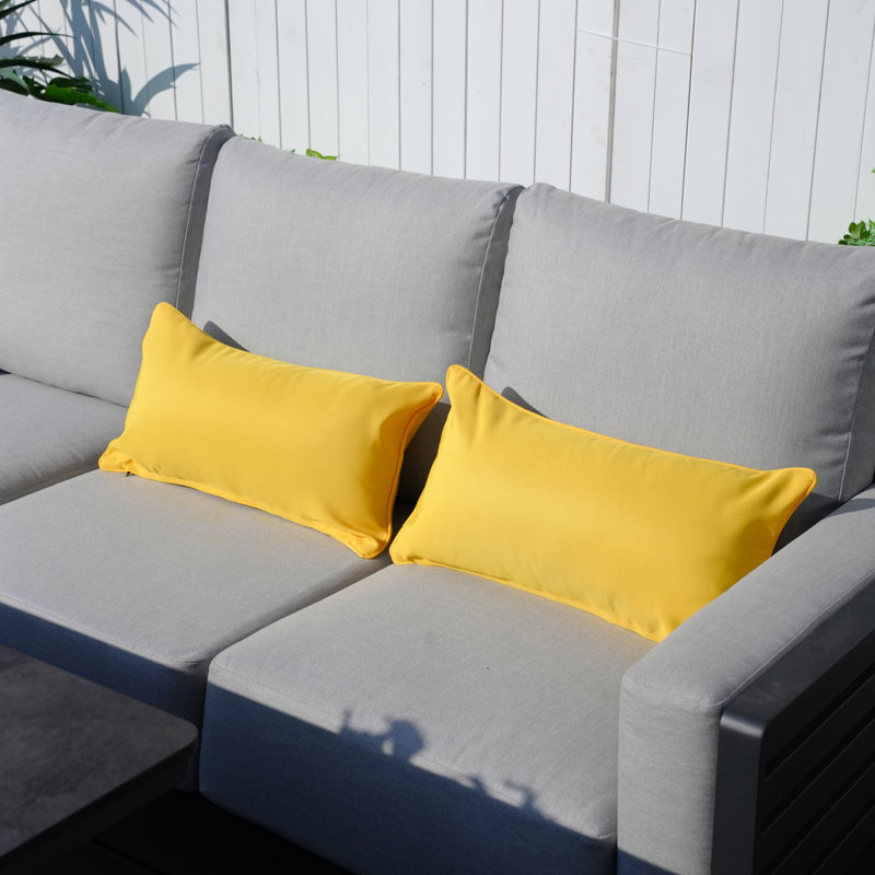 Outdoor Throw Pillow, 11.81" x 21.65", Fibre, Orange