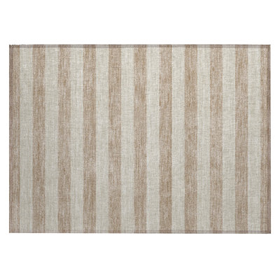 Chrishanna Washable Striped Indoor / Outdoor Rug