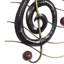 Metal Wall Decor Musical Notes in Brown Metal with Gold Details