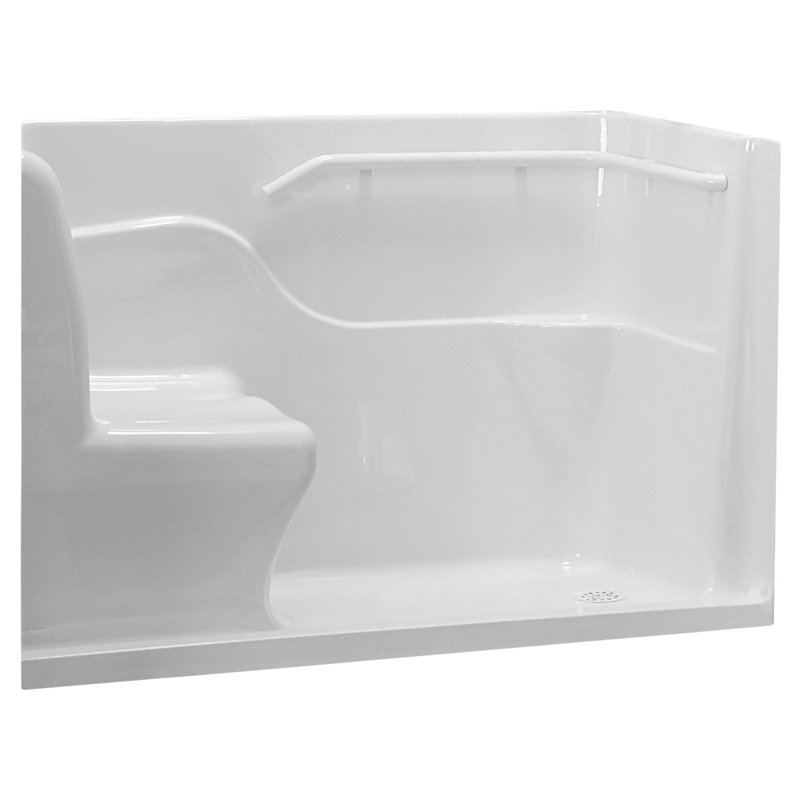 59.5'' W 30'' D Shower Base, Right, White