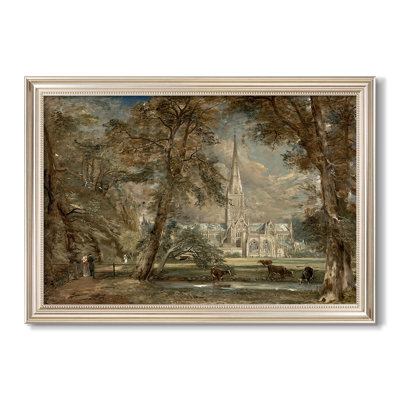Salisbury Cathedral from the Bishop's Grounds, c. 1822-1823-John Constable-Custom Framed Canvas