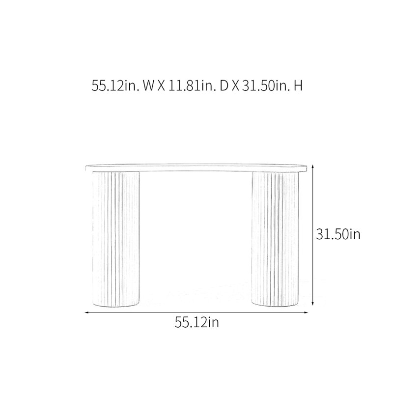 Console Modern Minimalist, H 31,5 po x l 55,12 po x P 11,81 po, Blanc