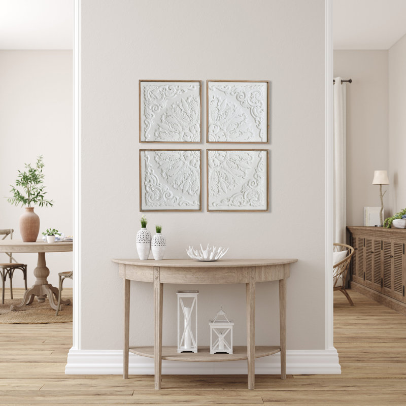 Set Of 4 White Wall Panel Décor