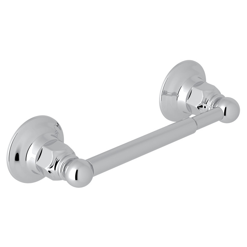 Country Bath Wall Mounted Single Spring Loaded Toilet Paper Holder, Polished Chrome