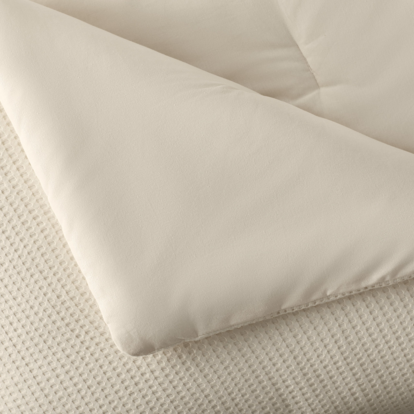 Felix Cotton Waffle Comforter Set, King / Cal King Comforter + 2 King Shams, Ivory
