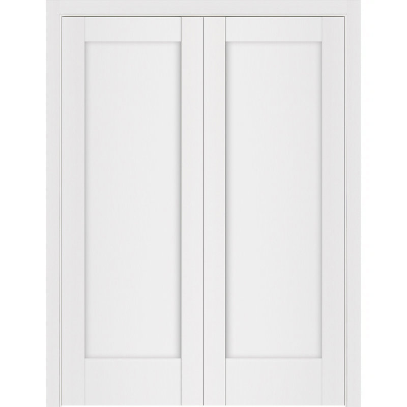 Double porte intérieure stratifiée blanc doux pré-suspendu Stile 059, Réversible, 36 po x 96 po