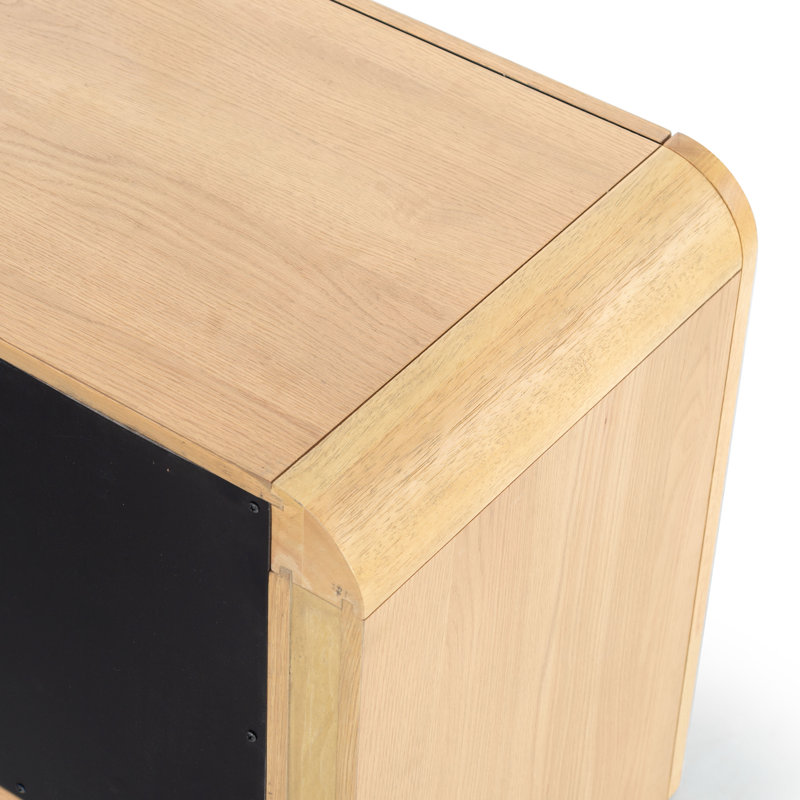 Katrina Wood 2 Drawer Nightstand, Natural