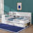 Wooden L-Shaped Daybed Boasting Seven Storage Cabinets And Two Drawers, Multi-Purpose Bed With An Attached Study Desk-1371261289-1371261290
