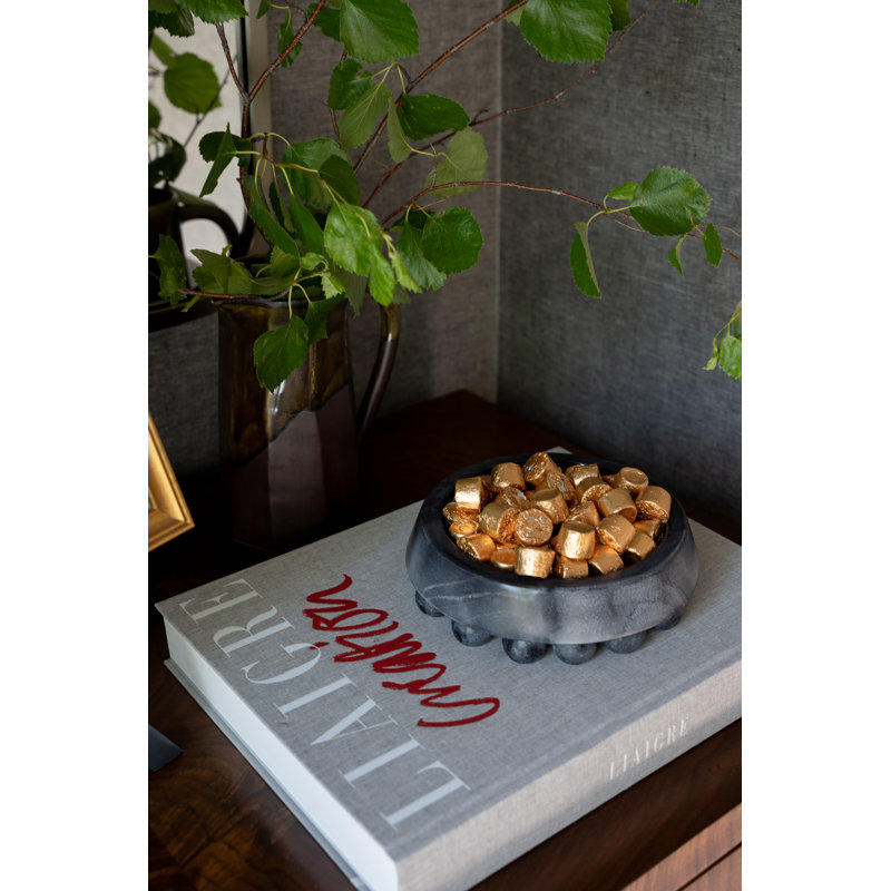 Handmade Marble Decorative Plate, Black