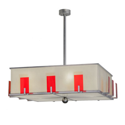 Lustre rectangulaire à 12 lumières Quadrato