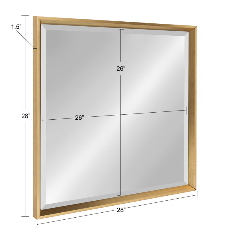 Miroir d'appoint Ovey, Or, 29,5 po x 29,5 po