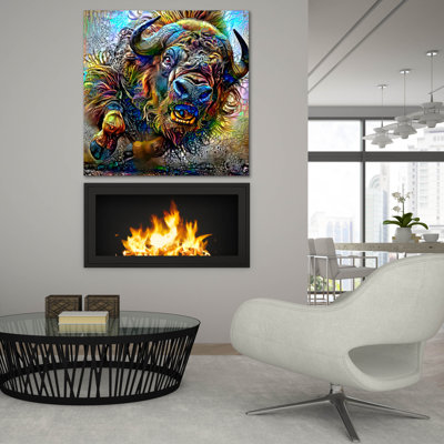  'American Buffalo American Bison' by Pedro Gavidia Acrylic Glass Wall Art, 36" x 36"