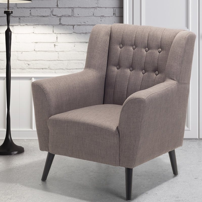 Tardif Upholstered Armchair, Light Grey