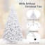 Arbre de Noël artificiel à charnière blanc 9 pi, pin en PVC non éclairé avec 2132 pointes et base-1509779620