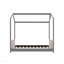 Lit simple en velours avec maisonnette, structure en pin robuste et confort semi-fermé pour les personnes-263823743