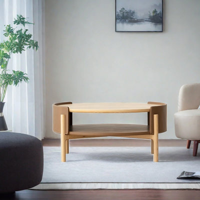 Table basse ronde en bois massif