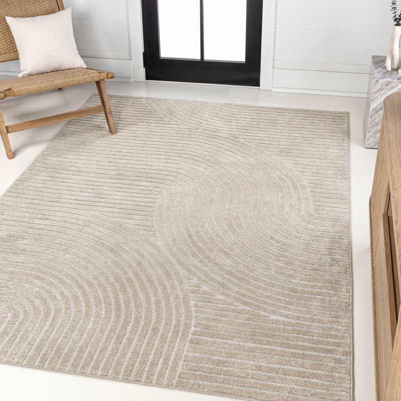 Tapis intérieur / extérieur beige / crème Alaiha, Rectangle 3 pi 11 po x 6 pi