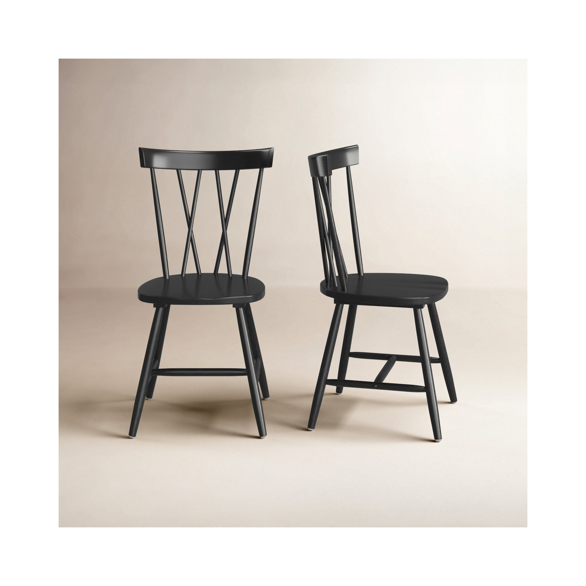 Porschia Cross Back Side Chair, Black