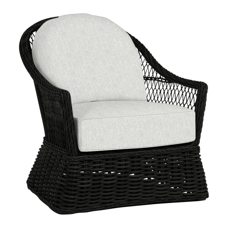 Soho Patio Chair with Cushions, No Welt, Black, Bali Pearl