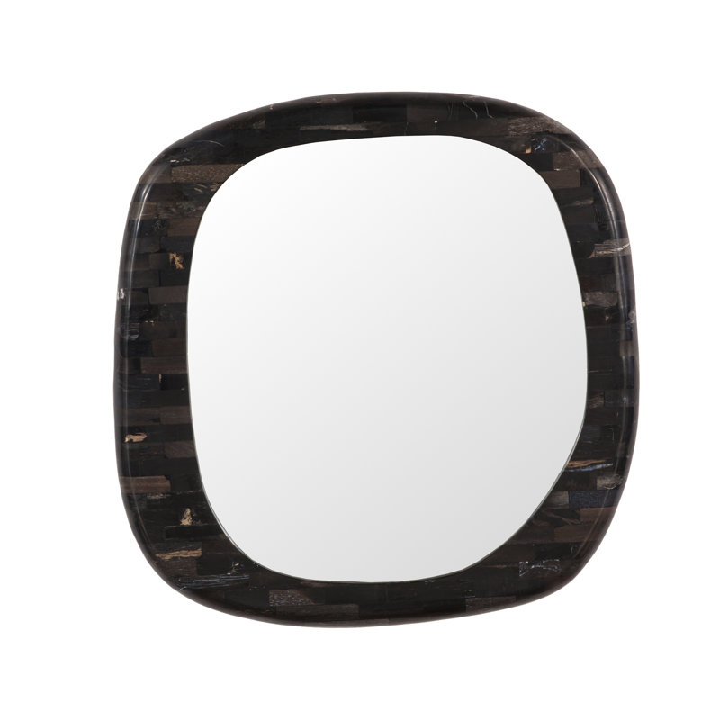 Morphic Petrified Mirror, Rounded, Black Frame