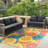SUNSHINE Floral Outdoor Area Rug Yellow/Red/Blue-83453898