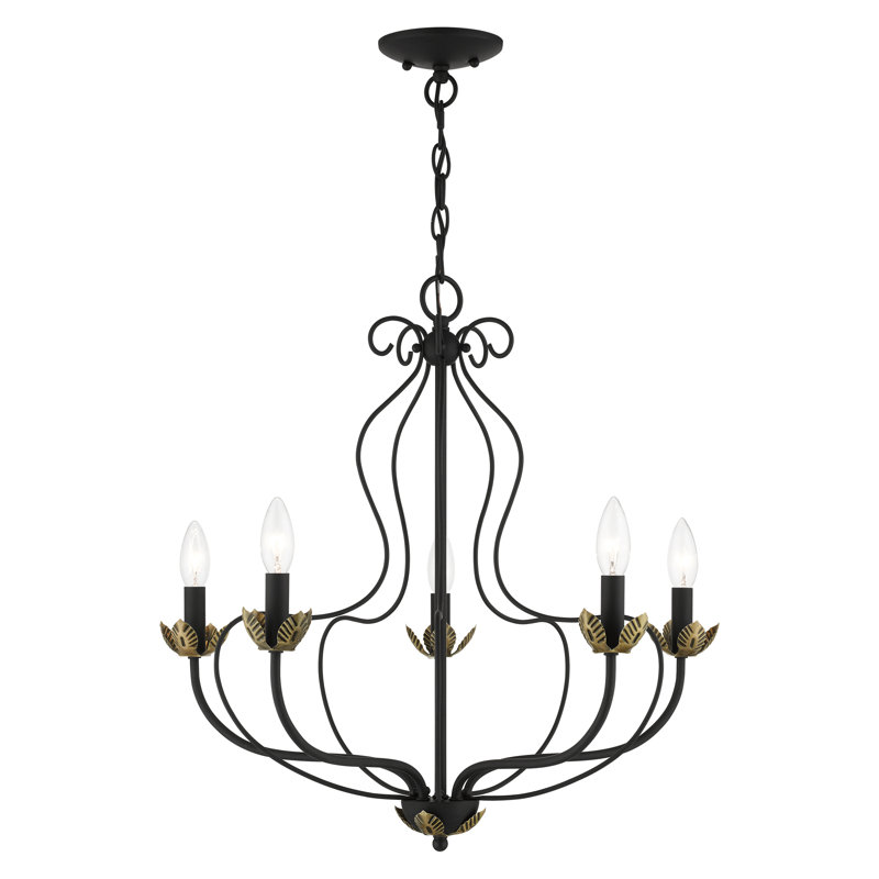 Mallory 5 - Light Dimmable Chandelier, Black