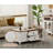 4 Piece Coffee Table Set With A Fireplace & Two End Tables & One Coffee Table, Off White