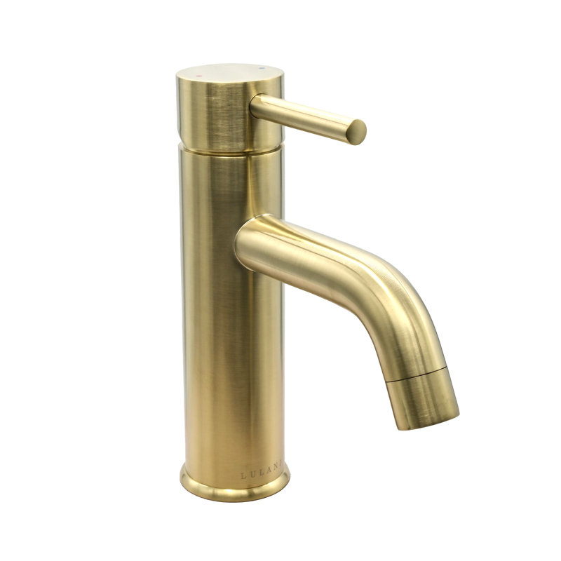 Robinet de salle de bain monotrou avec drain Lulani, Or champagne