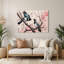 Oiseaux, art mural oriental gris, pie-1578934326