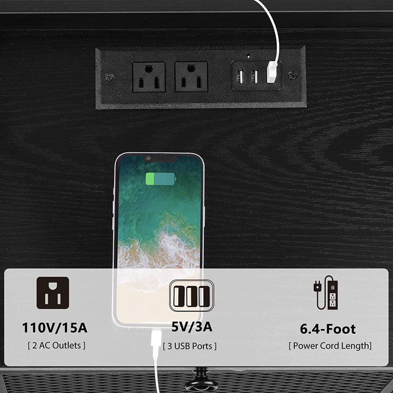 End Table and Built-In Outlets