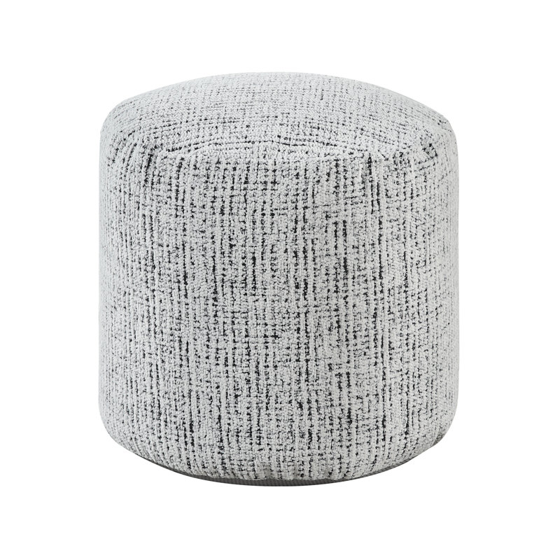 Repose-pieds cylindrique avec fond antidérapant et revêtement en chenille pour un usage polyvalent, Gris chenille